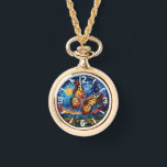 Montre Papillon peint étoile ciel étoilé Élégantes femmes<br><div class="desc">Papillon peint Starry Night Sky Elegant Womans Watches dispose d'un papillon coloré branché avec la lune et les étoiles dans l'arrière - plan. Créé par Evco Studio www.zazzle.com/store/evcostudio</div>
