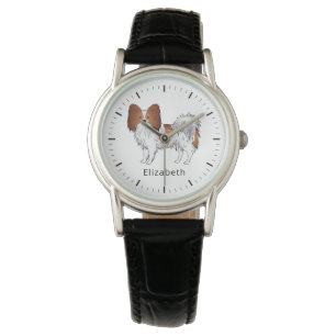 Montre Papillon Rouge Et Blanc Mignon Chien Avec Nom Pers