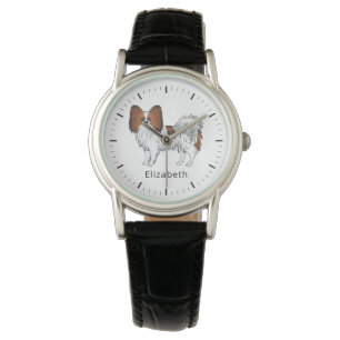 Montre Papillon Sable Rouge Mignon Chien Avec Nom Personn
