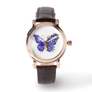 Montre Papillon saphir à fleurs