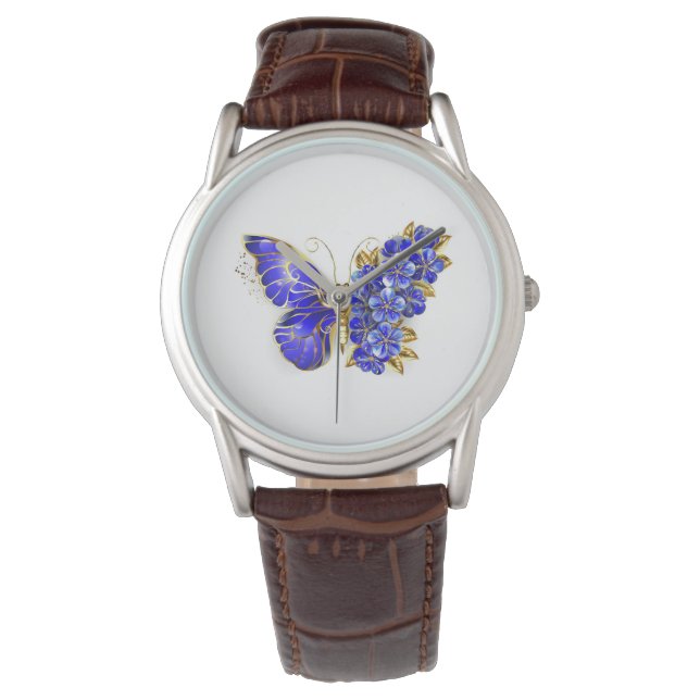 Montre Papillon Saphir Fleur (devant)