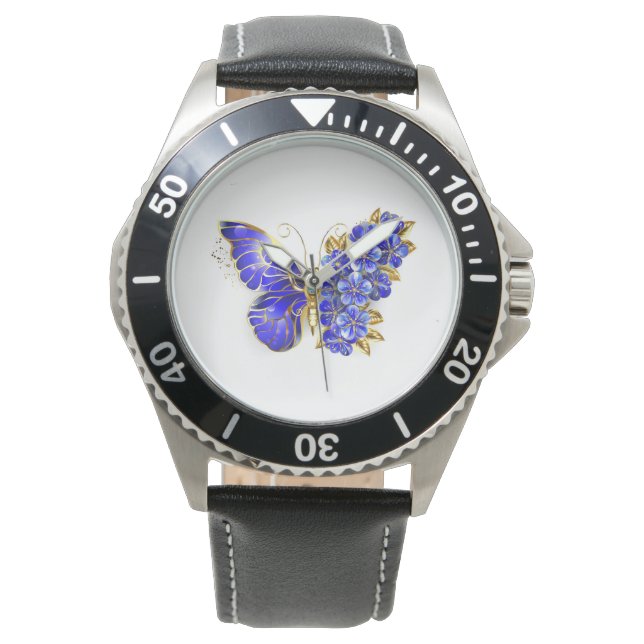 Montre Papillon Saphir Fleur (devant)