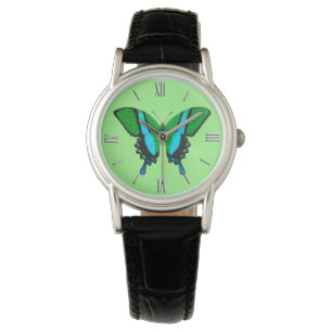 Montre Papillon Swalloway en vert, turquoise et noir