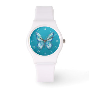 Montre Papillon turquoise