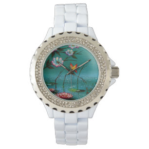 Montre Papillon vintage et fleurs