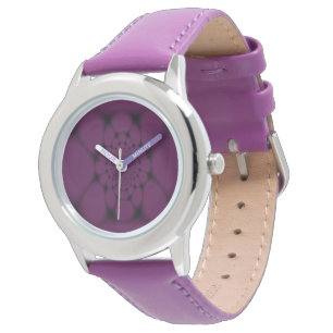 Montre Papillon Violet Noir Pétales 