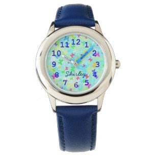 Montre Papillons Colorés et Pâquerettes par Shirley Taylo