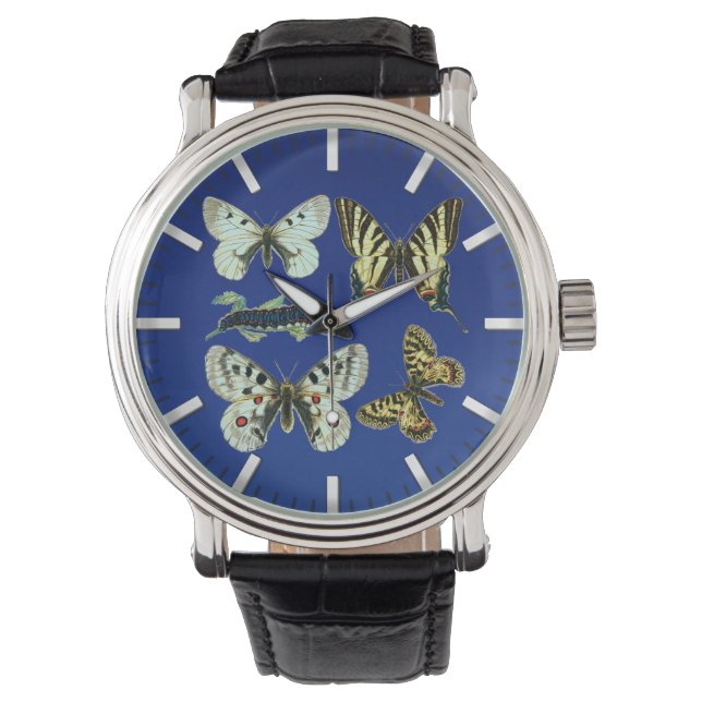 Montre Papillons colorés, papillons de nuit et chenilles (devant)