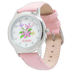 Montre Papillons et fleurs mignons de filles