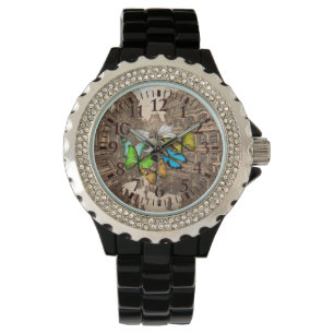 Montre Papillons Iridescente Steampunk