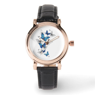 Montre Papillons volants bleus Morpho