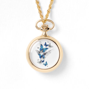 Montre Papillons volants bleus Morpho