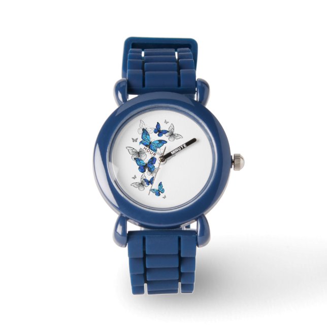 Montre Papillons volants bleus Morpho (Recto)