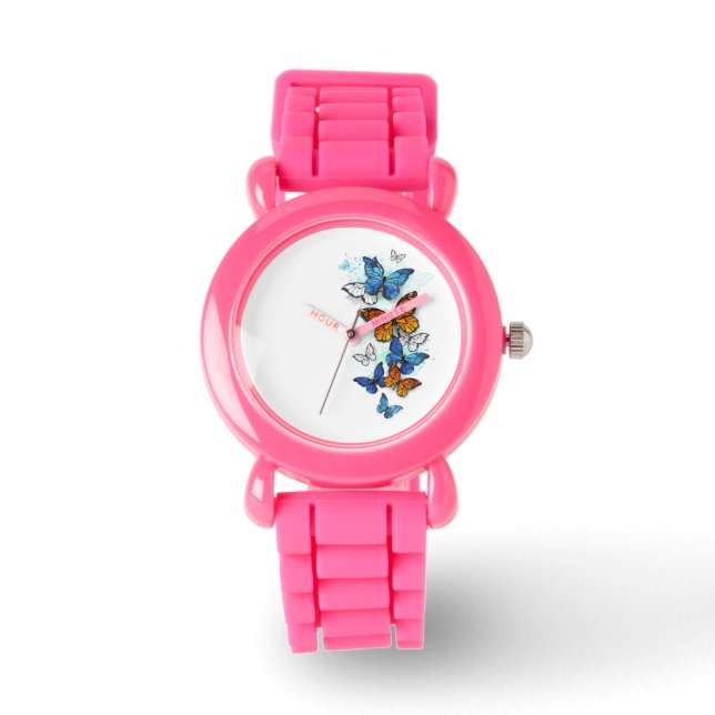 Montre Papillons volants Morpho et Monarch (Recto)