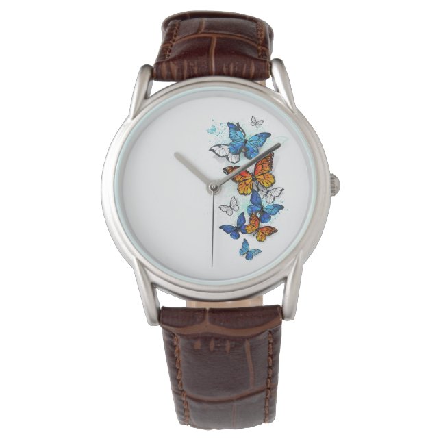 Montre Papillons volants Morpho et Monarch (devant)