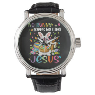 Montre Pâques aucun lapin ne m'aime comme Jésus chrétien