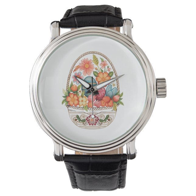 Montre Pâques Pâques Panier Oeufs de Pâques Fleurs de pri (devant)