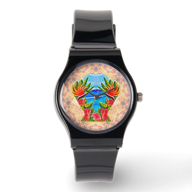 Montre Paradis hawaïen à deux fois (Recto)