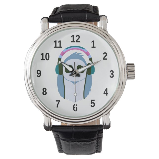 Montre Paresse de dessin avec casque (devant)