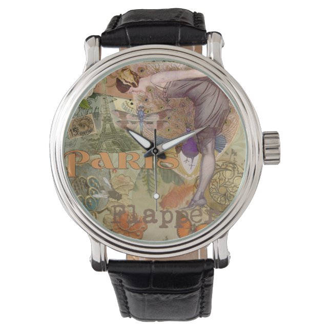 Montre Paris Flapper Art Déco Peacock Vintage (devant)