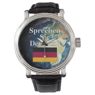 Montre Parles-tu allemand ? en allemand. Drapeau et Terre