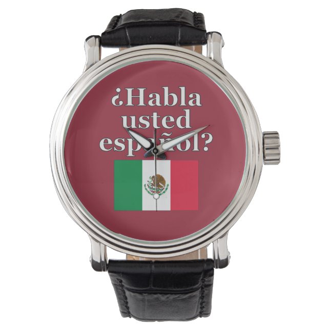 Montre Parles-tu espagnol ? en espagnol. Fanion (devant)