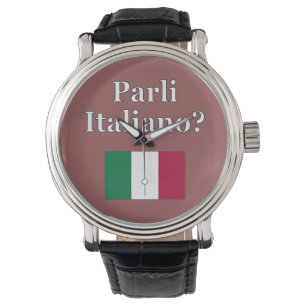 Montre Parlez-vous italien ? en italien. Drapeau