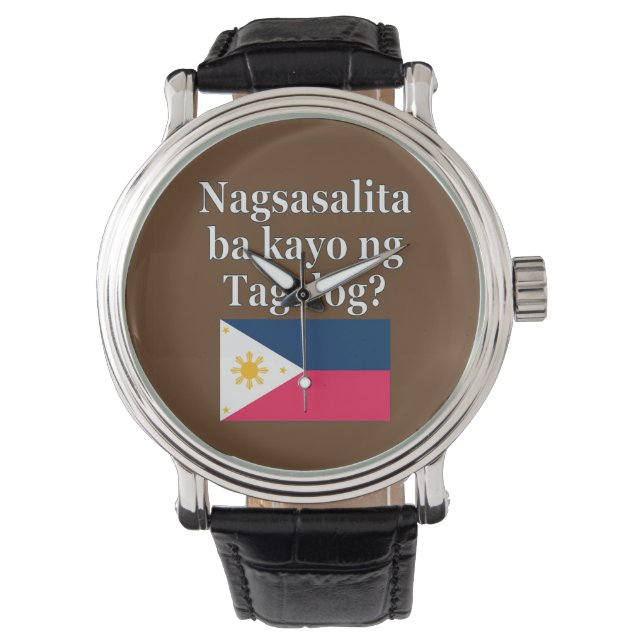 Montre Parlez-vous le tagalog ? en tagalog. Fanion (devant)