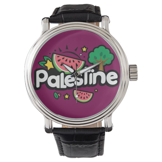 Montre Parole palestinienne mignonne entourée de pastèque (devant)