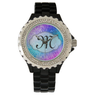 Montre Parties scintillant à bille Girl rose violet Turqu