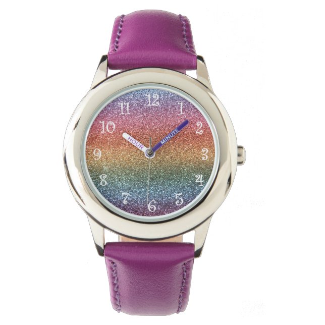 Montre Parties scintillant arc-en-ciel (devant)