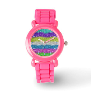 Montre Parties scintillant arc-en-ciel