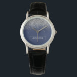 Montre Parties scintillant bleue Silver Navy Girl Monogra<br><div class="desc">Monogramme de la Parties scintillant Blue and Silver Sparkle de la Marine Nom Monographie. Cela fait le cadeau parfait de remise de diplômes,  anniversaire,  mariage,  douche nuptiale,  anniversaire,  baby shower ou bachelorette pour quelqu'un qui aime le luxe glam et les styles chic.</div>