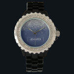 Montre Parties scintillant bleue Silver Navy Girl Monogra<br><div class="desc">Monogramme de la Parties scintillant Blue and Silver Sparkle de la Marine Nom Monographie. Cela fait le cadeau parfait de remise de diplômes,  anniversaire,  mariage,  douche nuptiale,  anniversaire,  baby shower ou bachelorette pour quelqu'un qui aime le luxe glam et les styles chic.</div>