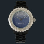 Montre Parties scintillant bleue Silver Navy Girl Monogra<br><div class="desc">Monogramme de la Parties scintillant Blue and Silver Sparkle de la Marine Nom Monographie. Cela fait le cadeau parfait de remise de diplômes,  anniversaire,  mariage,  douche nuptiale,  anniversaire,  baby shower ou bachelorette pour quelqu'un qui aime le luxe glam et les styles chic.</div>
