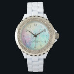 Montre Parties scintillant Coloré Glamour Joli Motif<br><div class="desc">Aesthétiquement jolie chic parties scintillant arrière - plan dans de belles couleurs pastel,  que vous pouvez personnaliser avec votre monogramme et/ou nom personnalisé.</div>