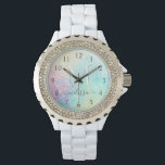 Montre Parties scintillant Coloré Glamour Joli Motif<br><div class="desc">Aesthétiquement jolie chic parties scintillant arrière - plan dans de belles couleurs pastel,  que vous pouvez personnaliser avec votre monogramme et/ou nom personnalisé.</div>