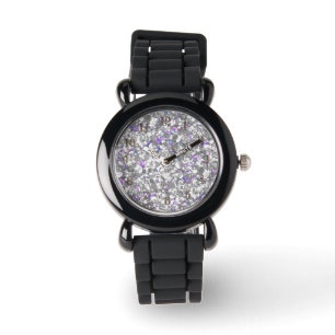 Montre Parties scintillant confetti brillant en argent tr