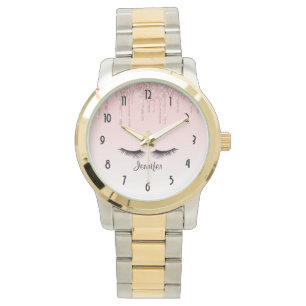 Montre Parties scintillant de séchage rose moderne et cil