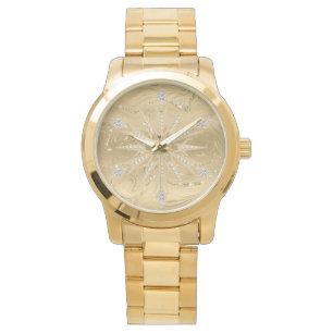 Montre Parties scintillant d'or de luxe Snowflake Diamond