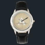 Montre Parties scintillant d'or et Monogramme étincelant<br><div class="desc">Parties scintillant Gold Faux et Monogramme Élégant Sparkle. Cette montre peut être customisée pour inclure votre nom initial et prénom. La Parties scintillant Watch fait un grand cadeau de Fête des mariées,  fête d'anniversaire ou fête de bachelorette pour cette personne spéciale qui aime le rose.</div>