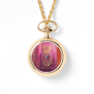 Montre Parties scintillant d'or rose personnalisée Ananas