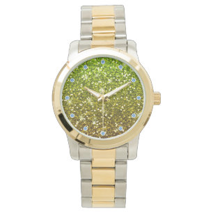 Montre Parties scintillant en or vert clair chatoyantes