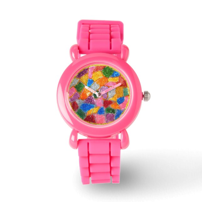 Montre parties scintillant en verre (Recto)