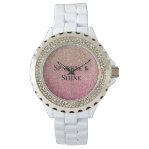 Montre Parties scintillant Faux Rose Bronze