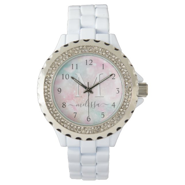 Montre Parties scintillant glamour rose Joli Motif (devant)