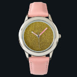 Montre Parties scintillant Gold Sparkle<br><div class="desc">Impressionnez les autres avec une montre élégante à parties scintillant d'or. Customisez-le avec du texte.</div>