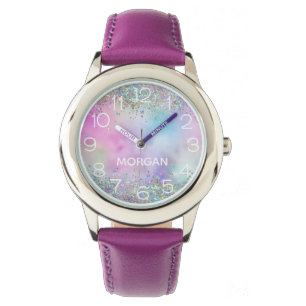 Montre Parties scintillant holographique Rainbow Pastels 