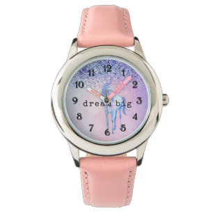 Montre Parties scintillant Ombre Unicorn violet bleu rose