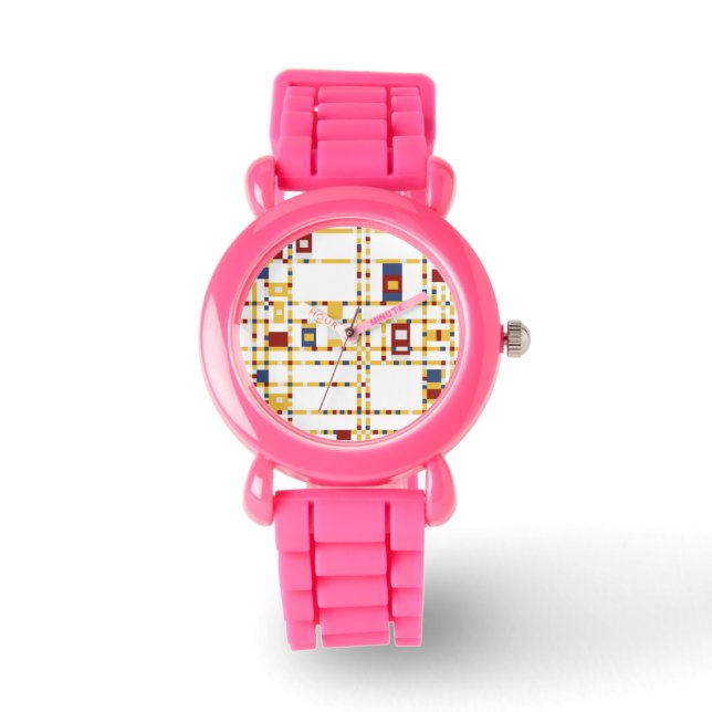 Montre Parties scintillant rose personnalisée (Recto)